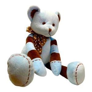 Bearington Baby Collection Teddy‎ Bear Blue Brown Stripes Plush 15” Lovie Lovey